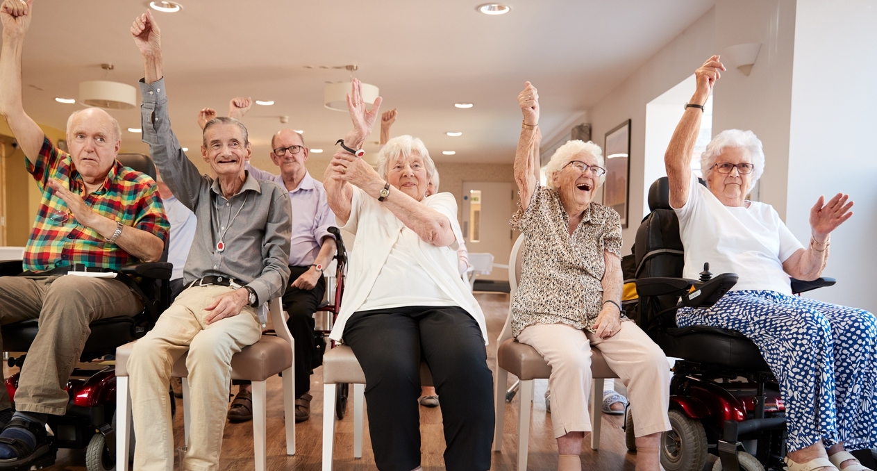 Elderly doing exercise